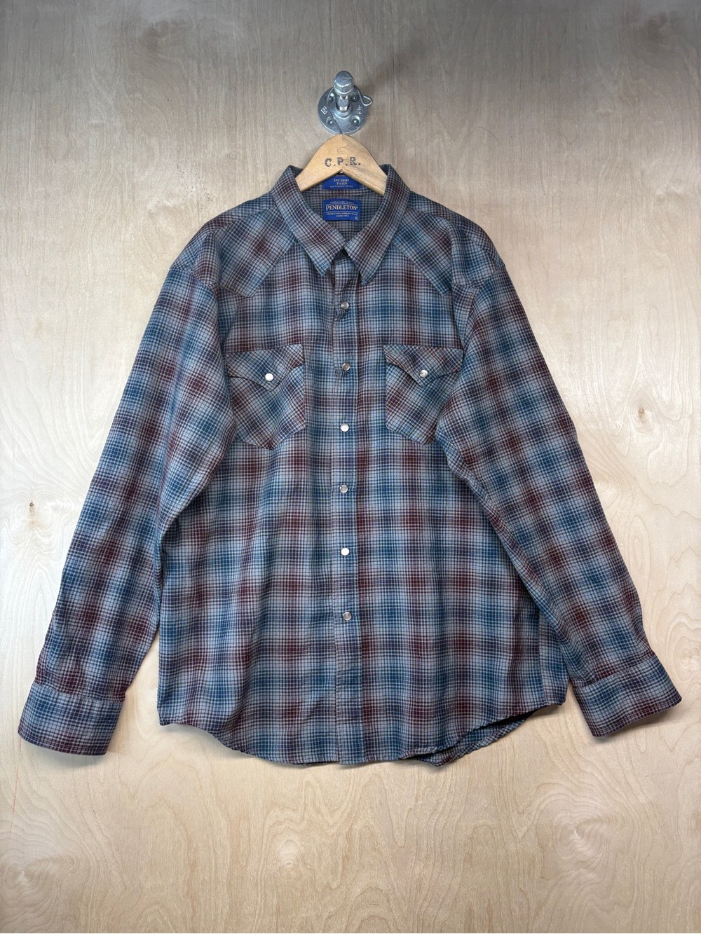 Pendleton Men's Plaid Button-Up Shirt - Blue/Burgundy